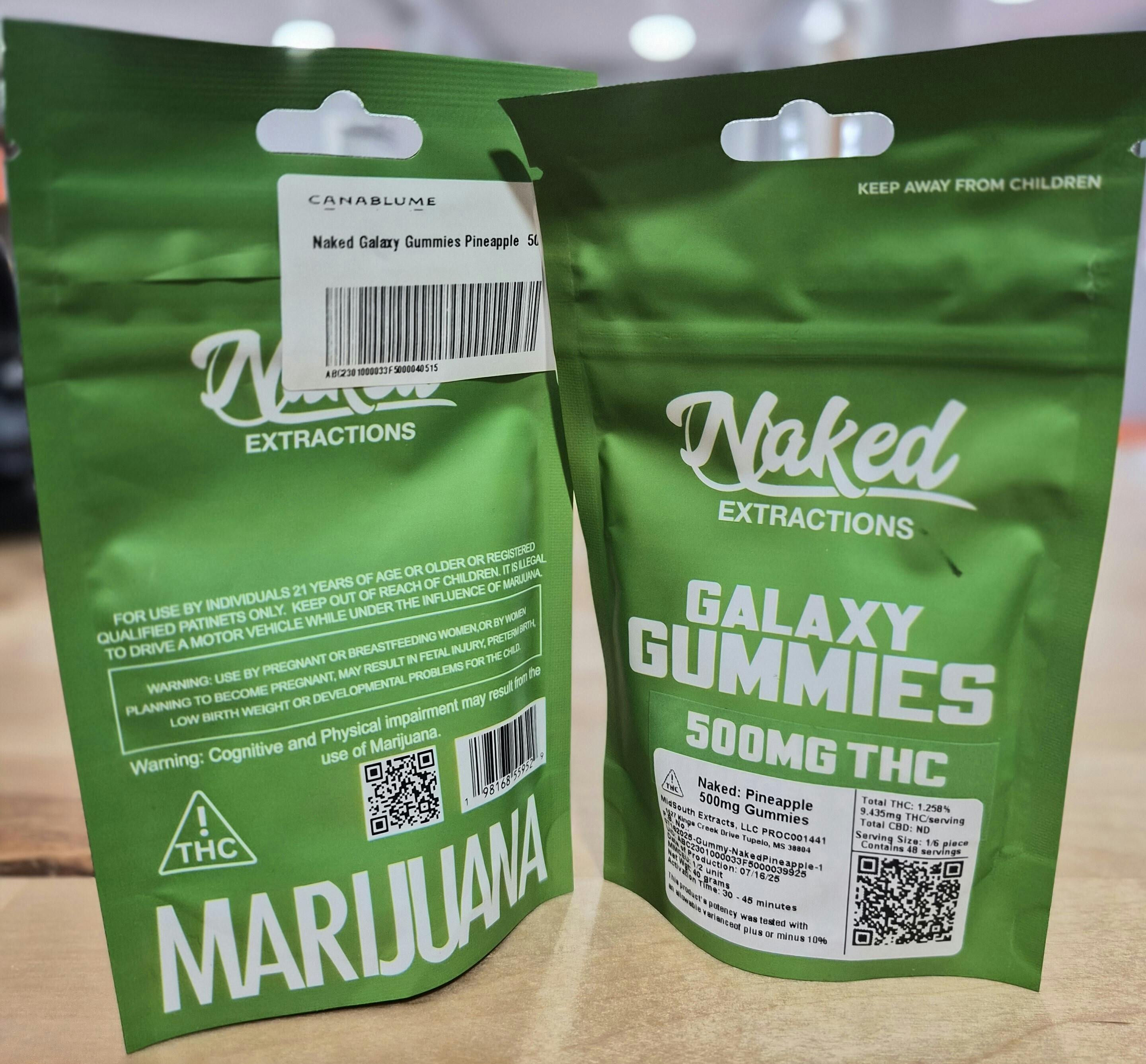 Naked - Pineapple Galaxy Gummies - 500mg