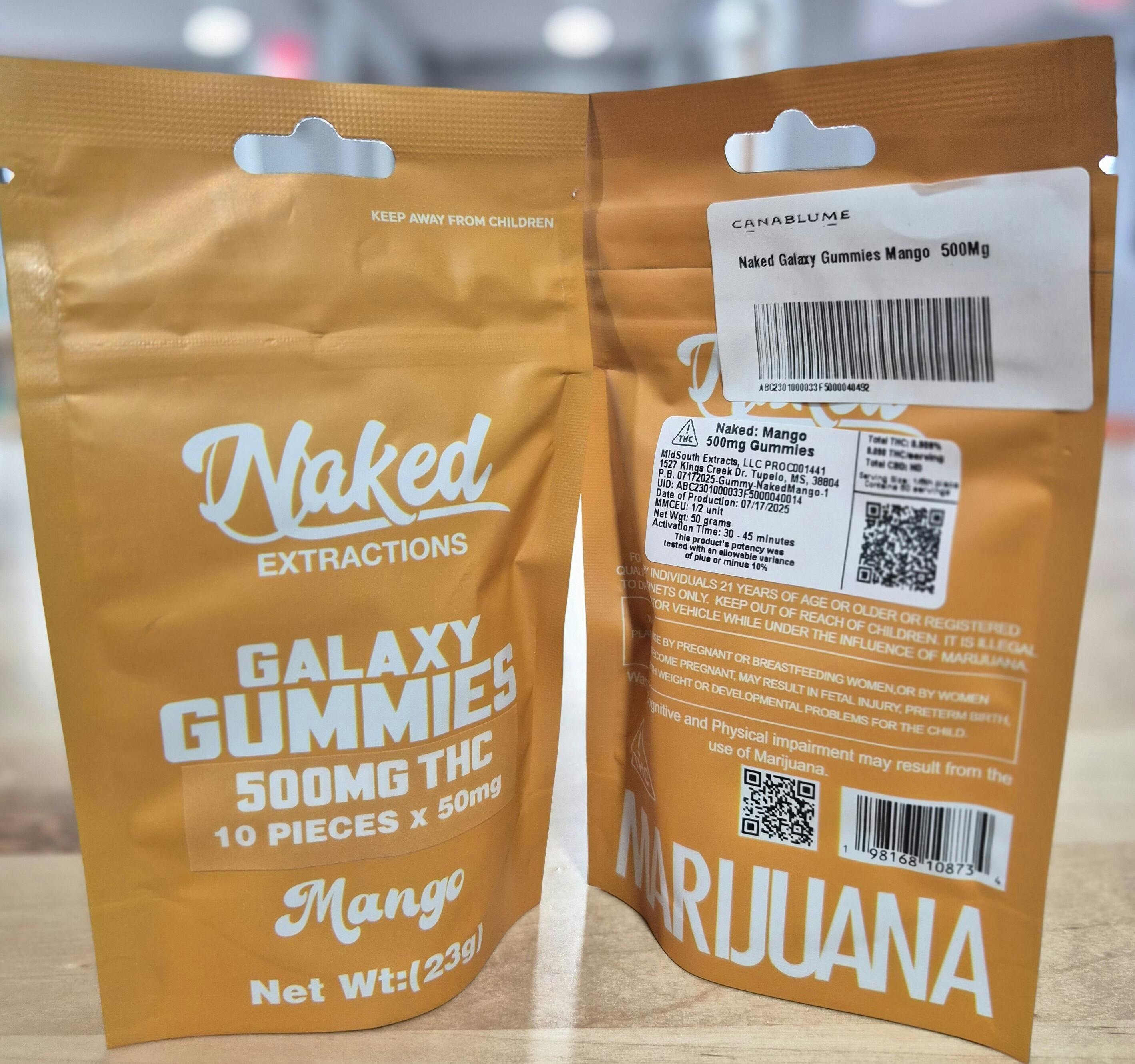 Naked - Mango Galaxy Gummies - 500mg