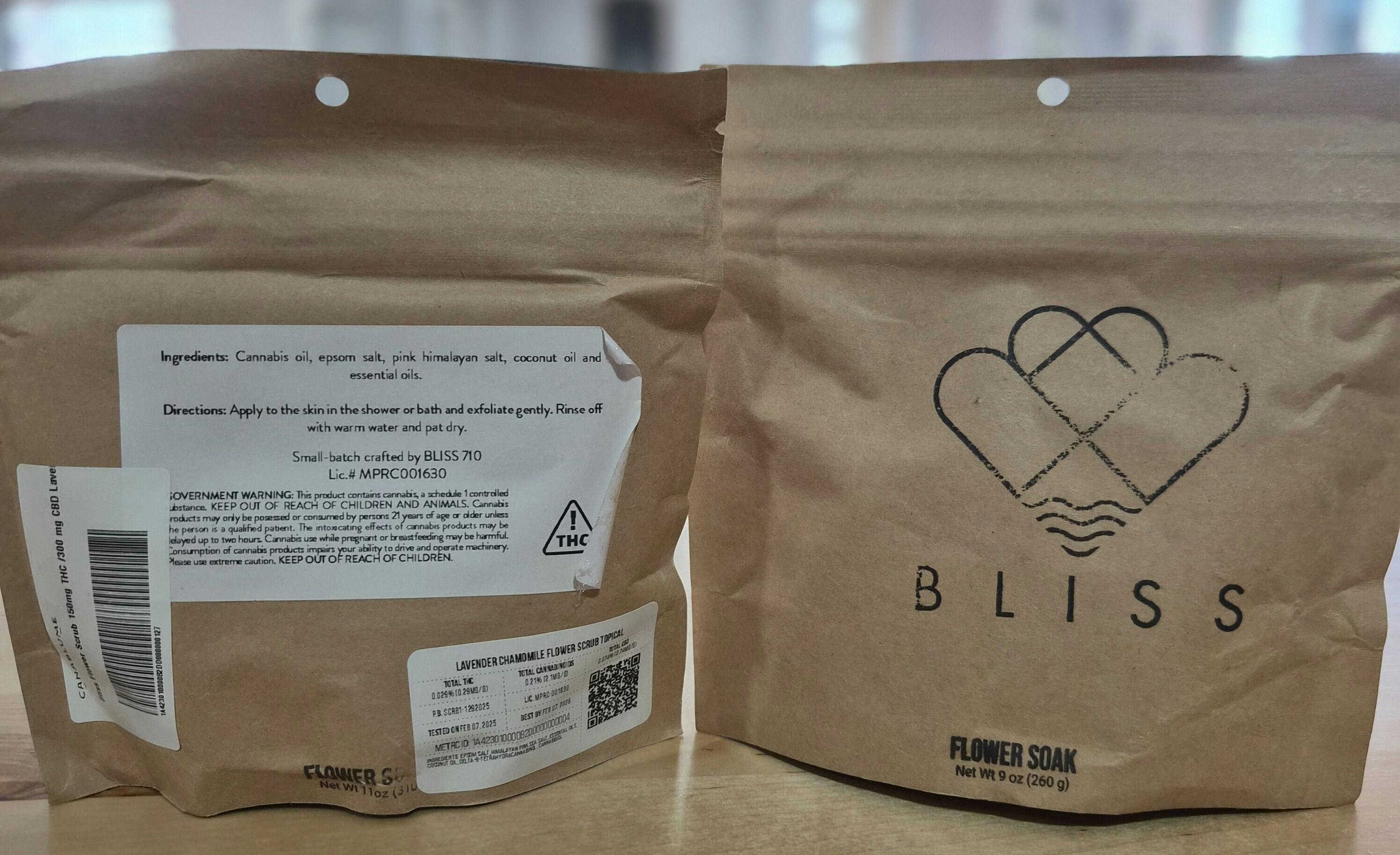 Bliss 710 - Lavender Chamomile Flower Scrub - 150mg THC:300mg CBD at Canablume Dispensary, LLC
