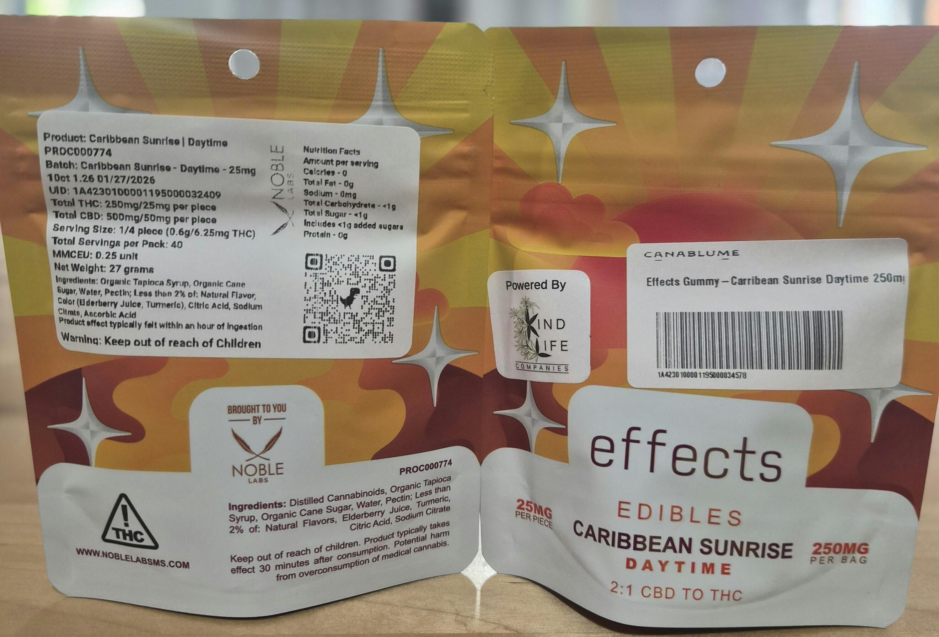 Noble Labs - Effects Daytime Gummies 25 mg/10 pack | Caribbean Sunrise by Noble Labs
