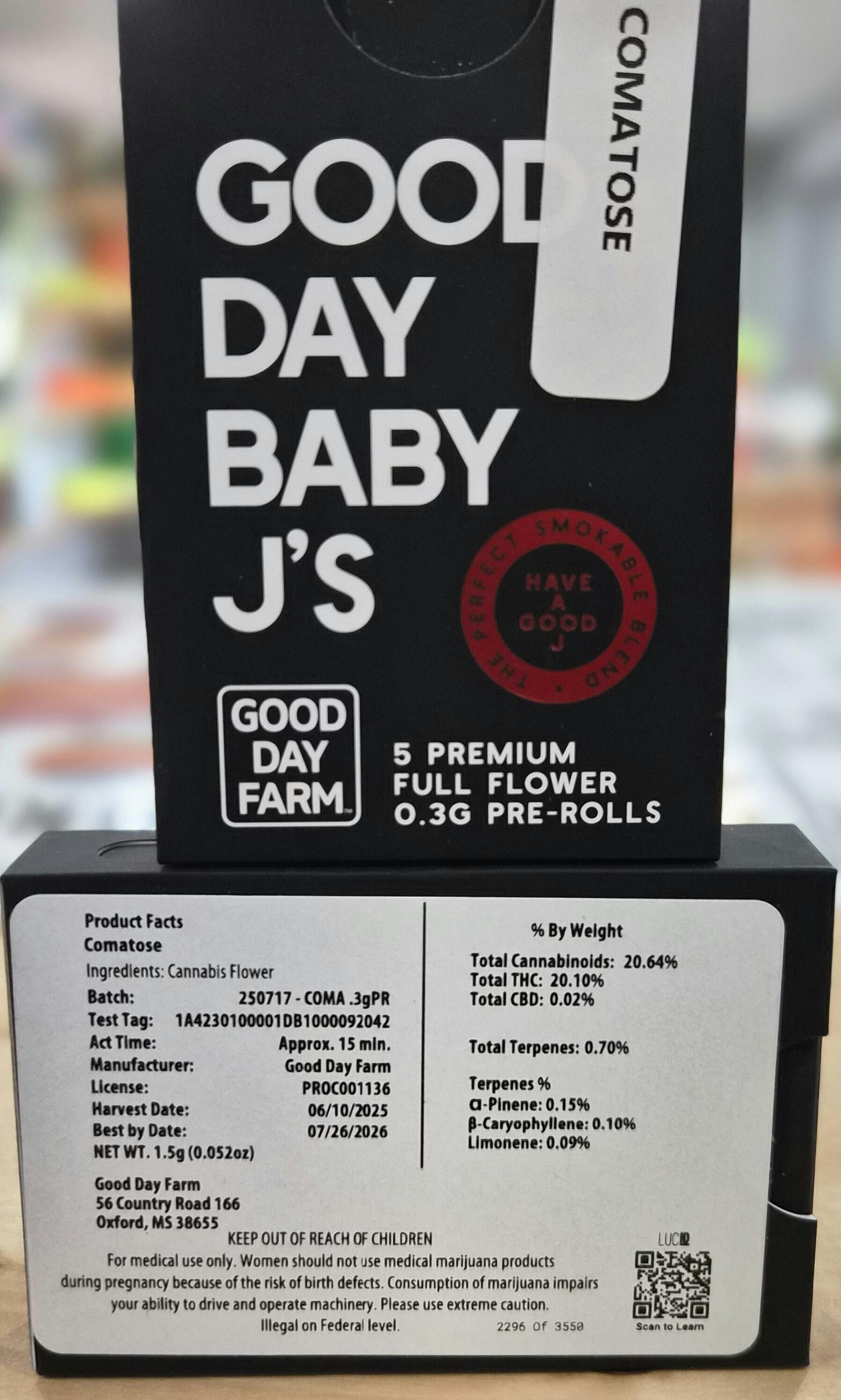 GDF - Comatose Baby J's 5pk - 1.5g