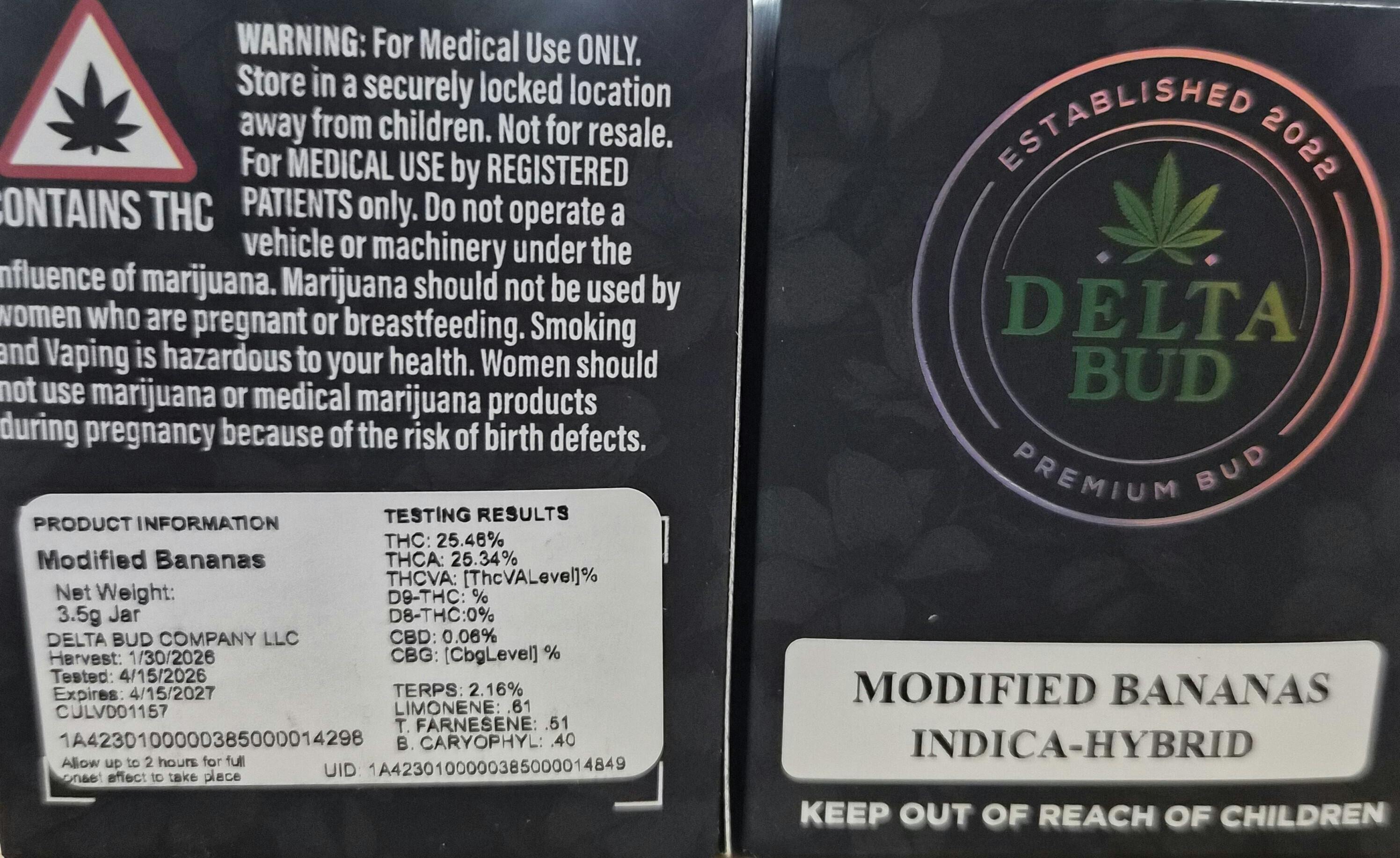 Modified Bananas | Flower | 3.5G by Delta Bud Company