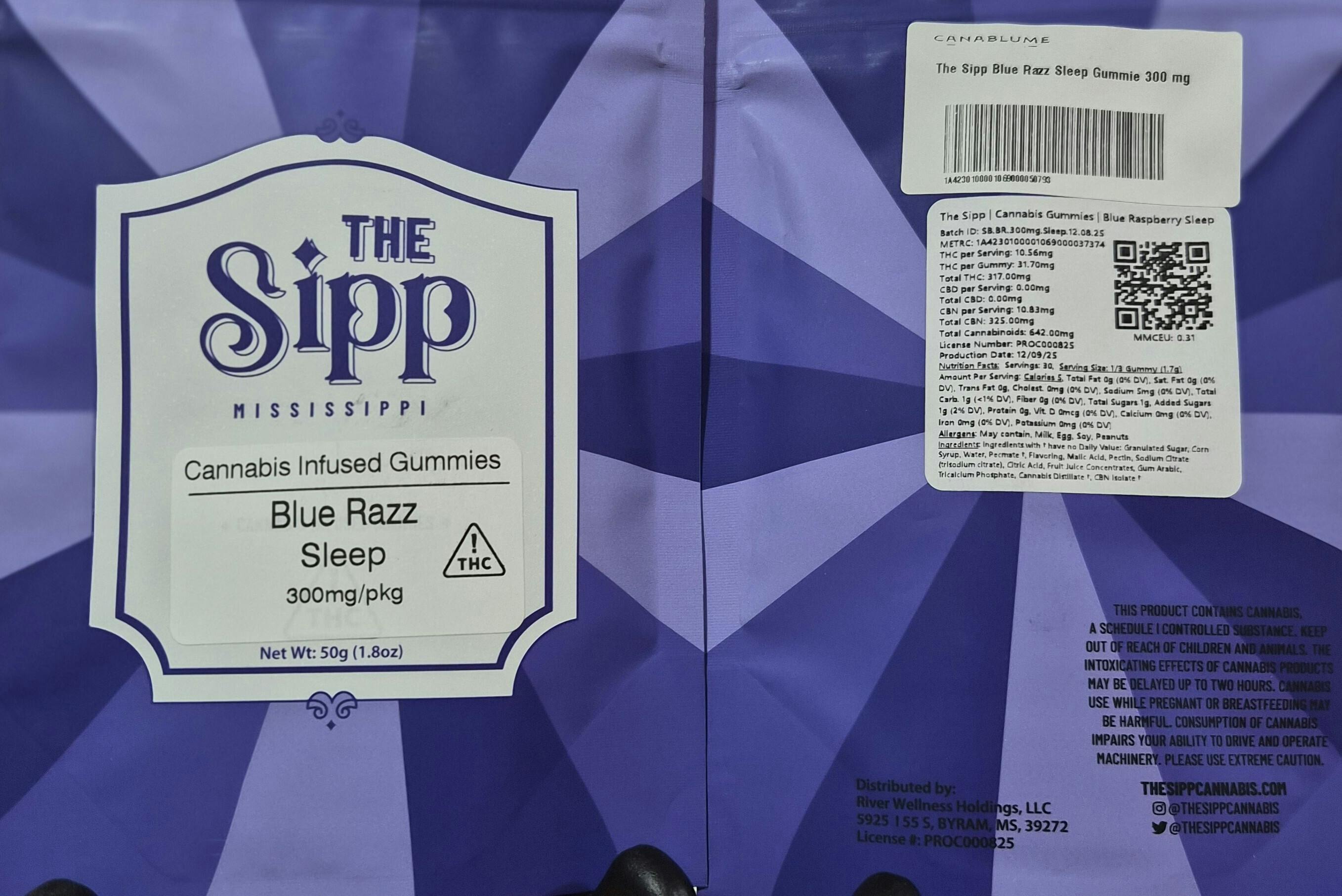 The Sipp - Blue Razz Sleep Gummies - 100