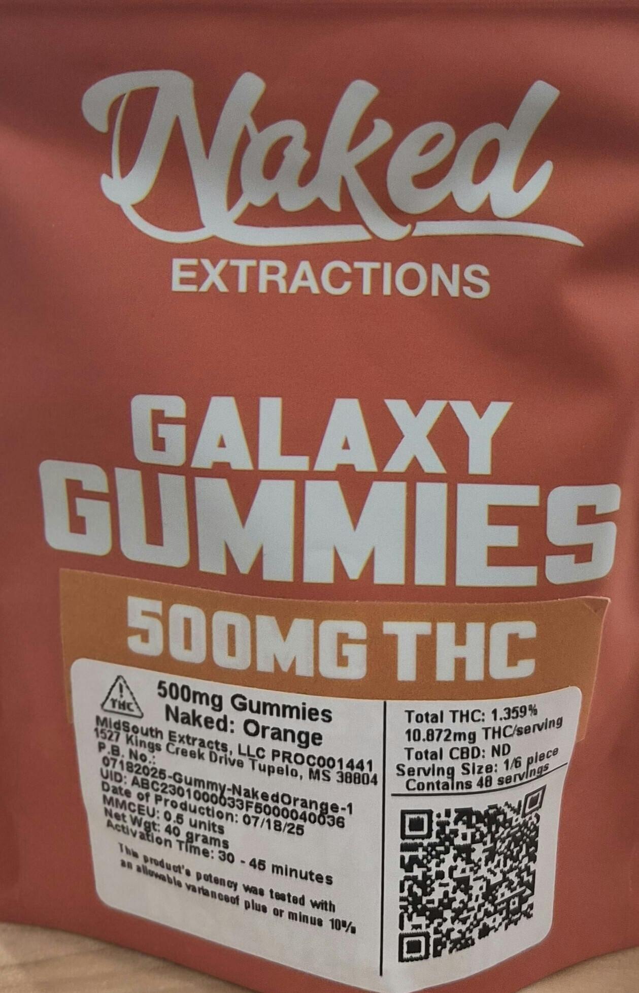 Naked - Orange Galaxy Gummies - 500mg