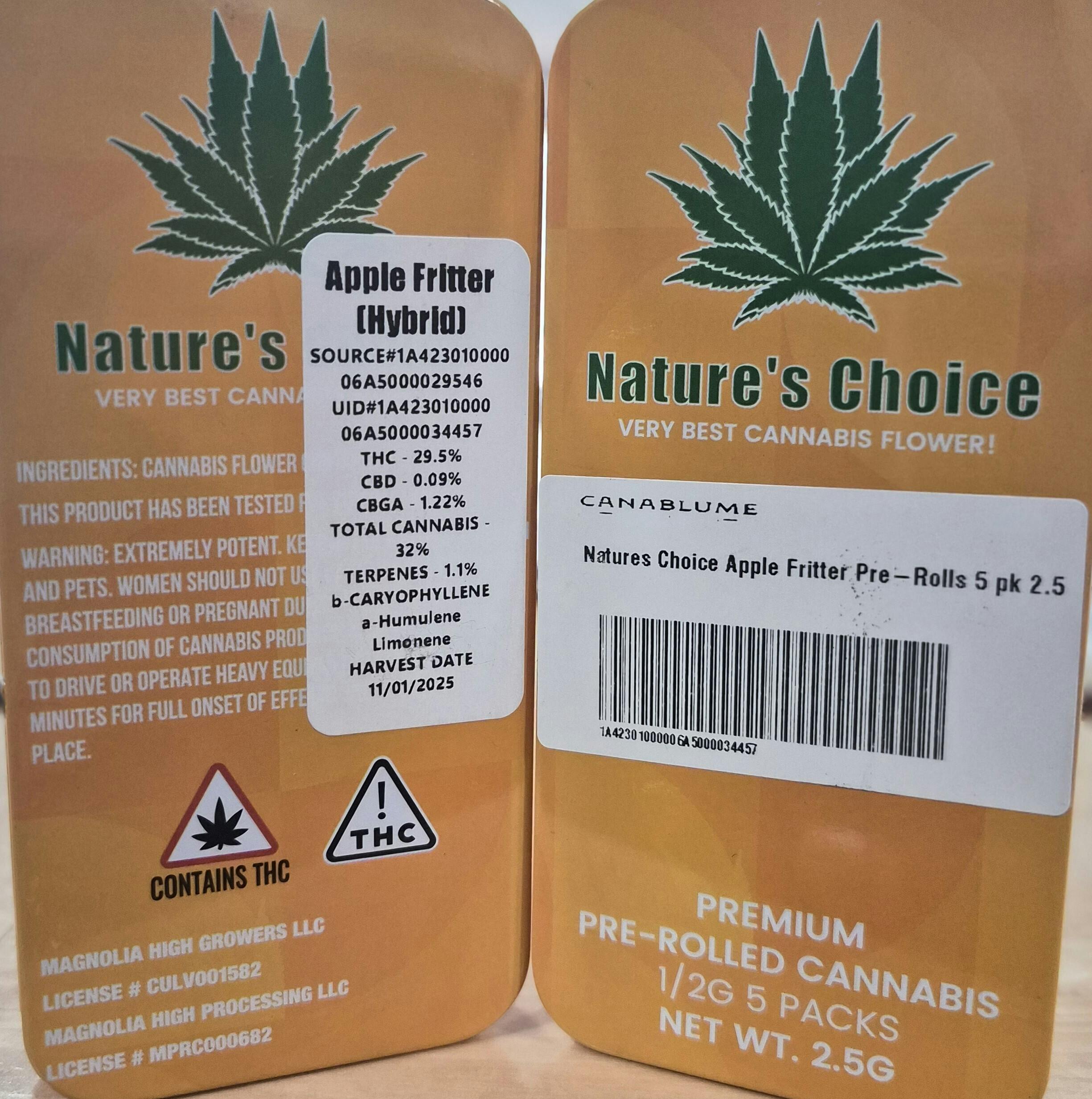 Nature's Choice - Apple Fritter Pre Roll 5pk - 2.5g