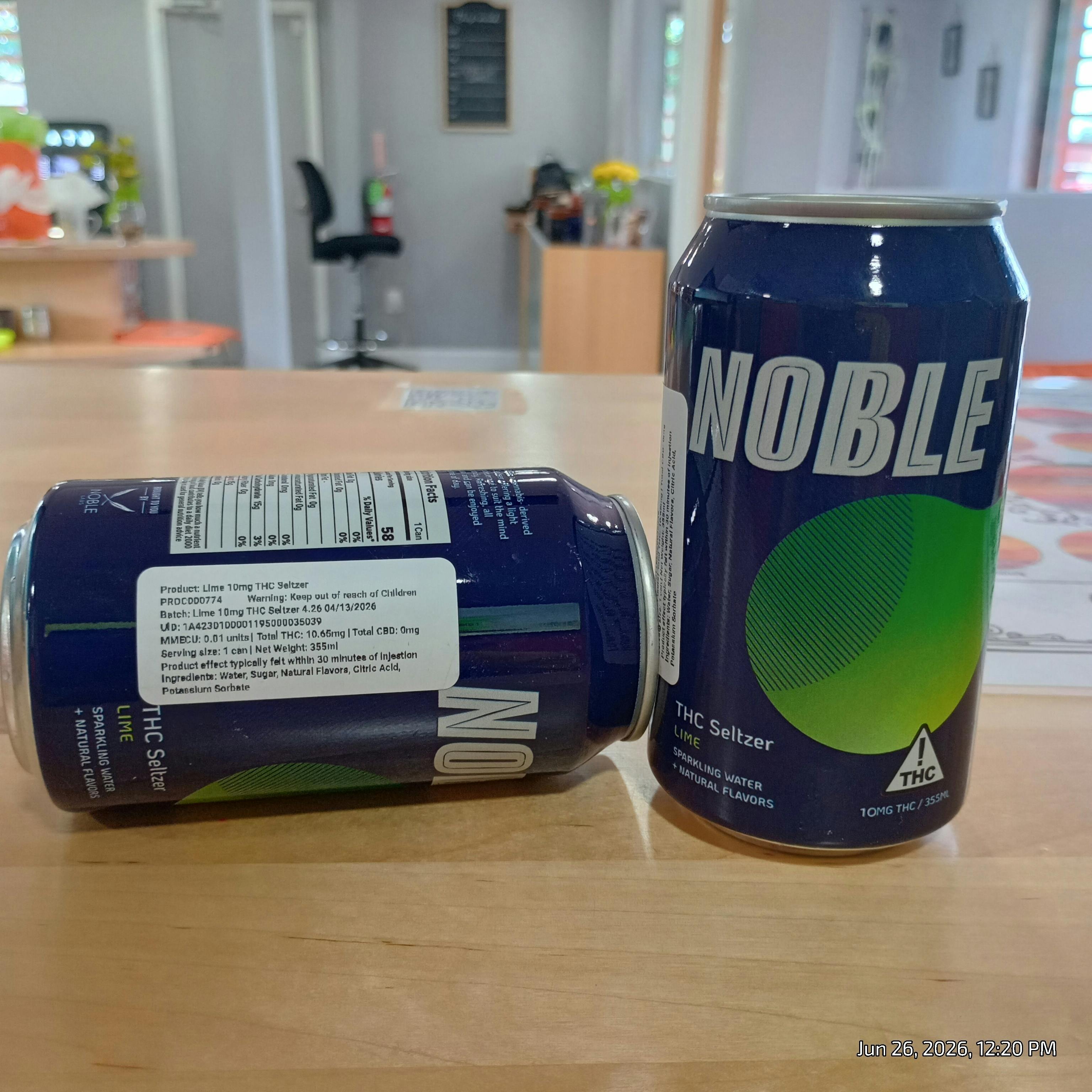 NOBLE THC Seltzer 10mg | Lime by Noble Labs
