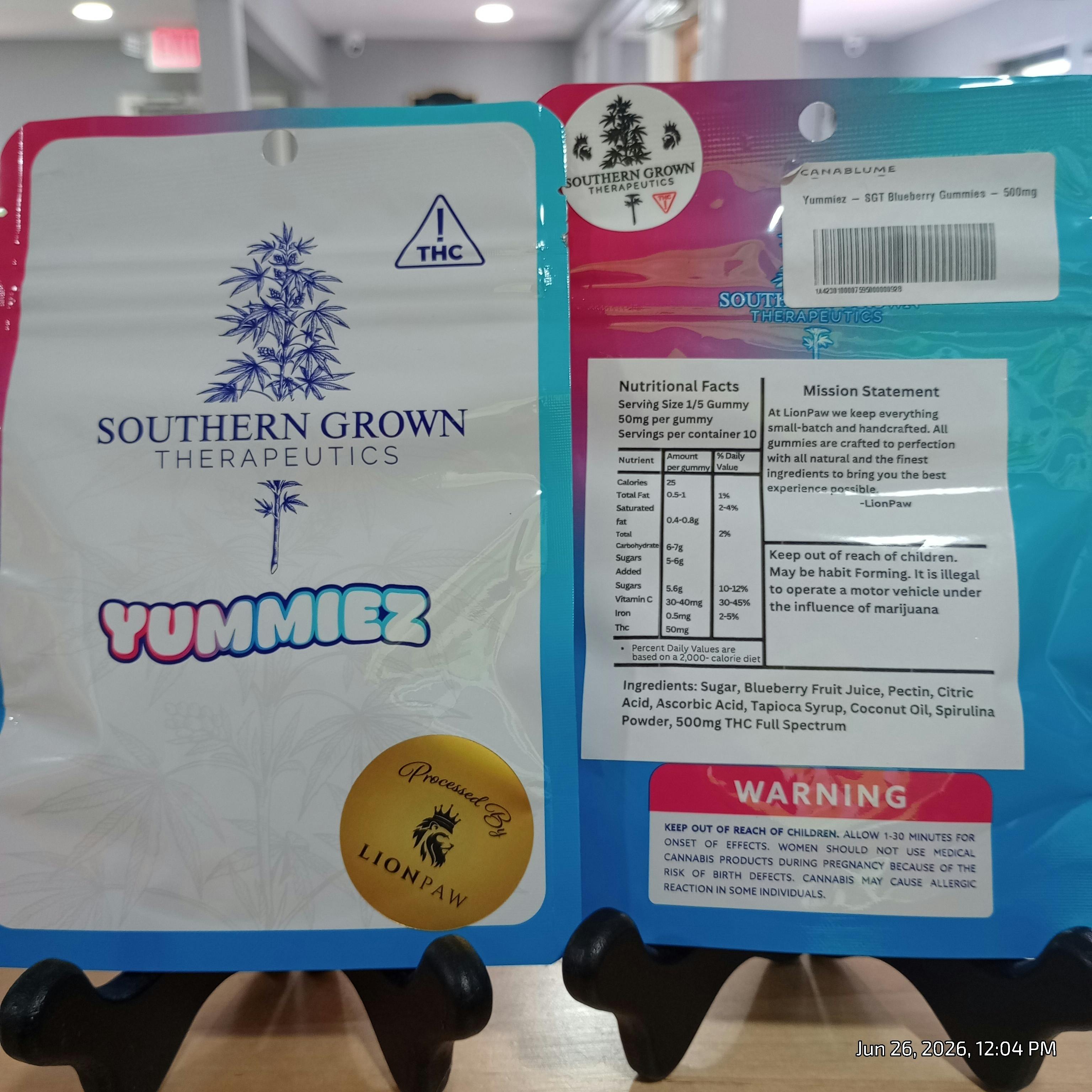 Yummiez - SGT Blueberry FSO Gummies - 500mg