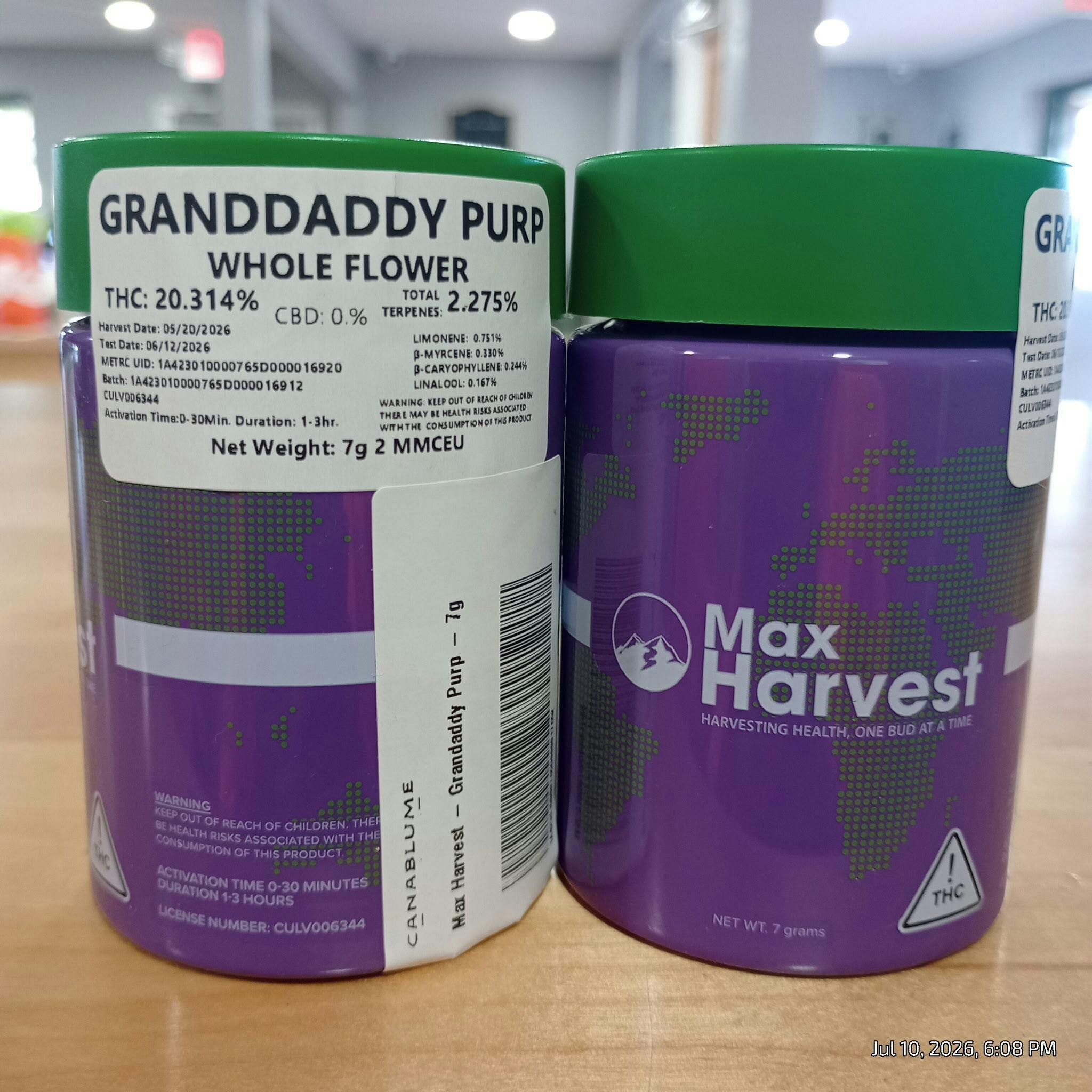Max Harvest - Grandaddy Purp - 7g