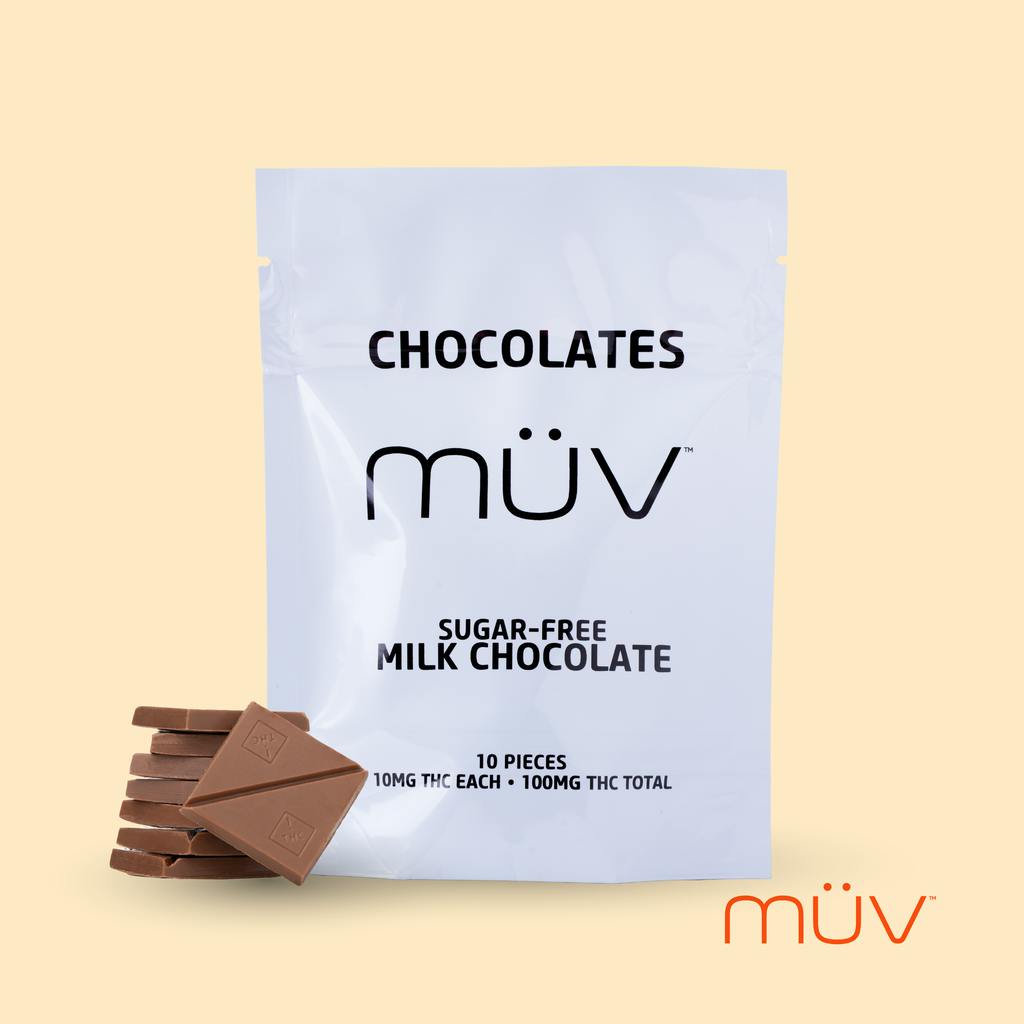 MÜV Sugar-Free Milk Chocolates 100mg [10-Pack] at MÜV Cannabis Dispensary