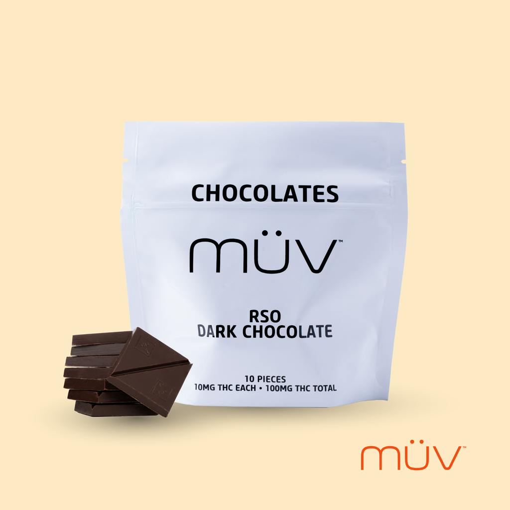 MÜV RSO Dark Chocolates 100mg [10-Pack] at MÜV Cannabis Dispensary