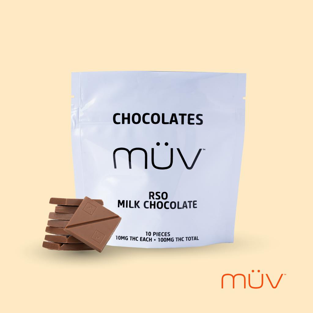MÜV RSO Milk Chocolates 100mg [10-Pack] at MÜV Cannabis Dispensary