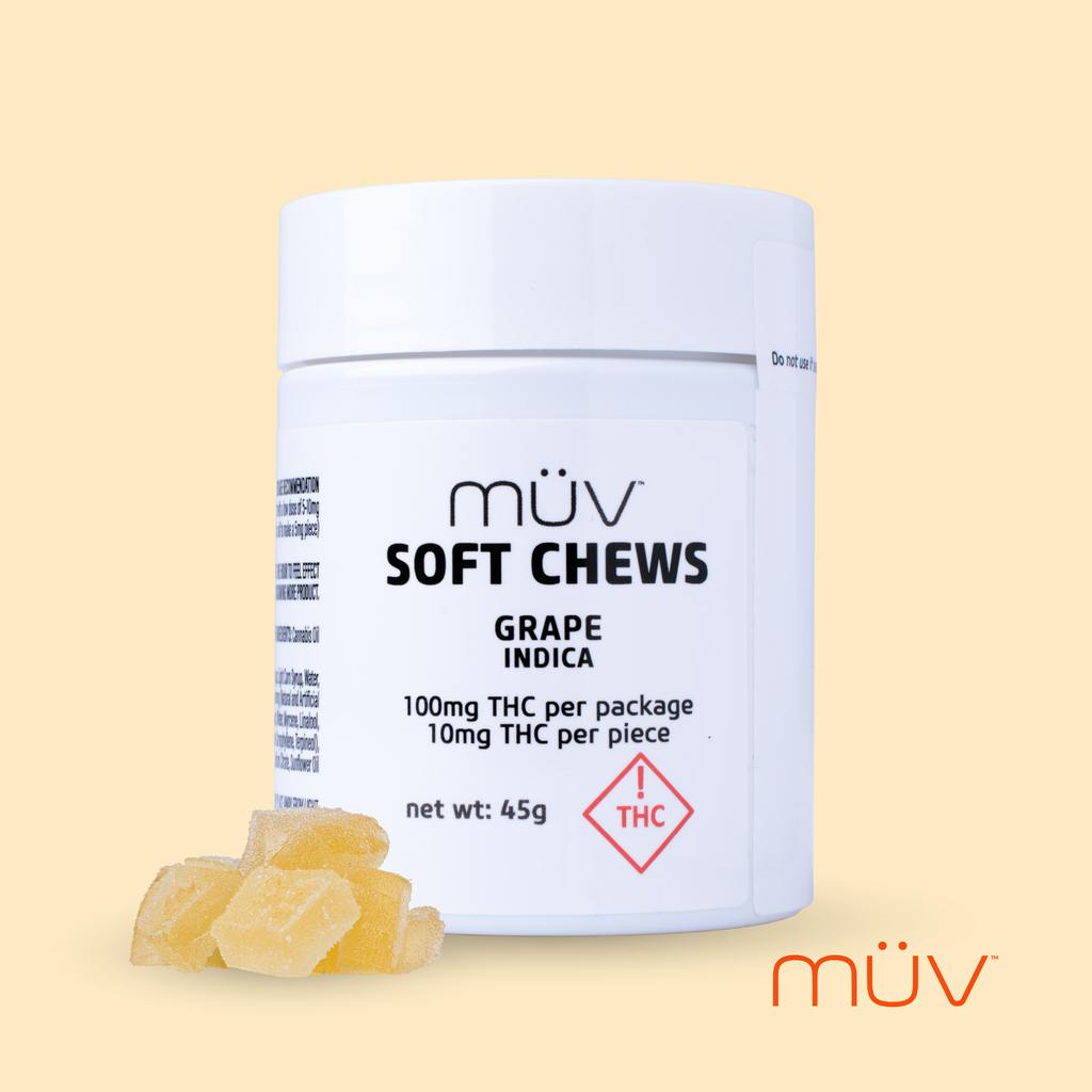 MÜV Grape Soft Chews 100mg [10-Pack] at MÜV Cannabis Dispensary