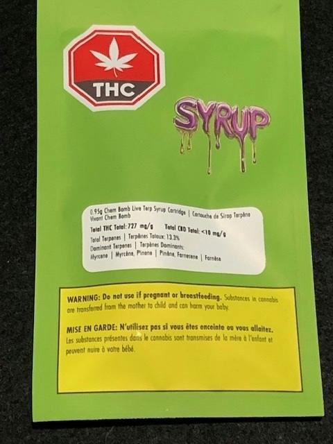 Syrup - Syrup Chem Bomb Live Terp 0.95g Prefilled Vape Cartridge