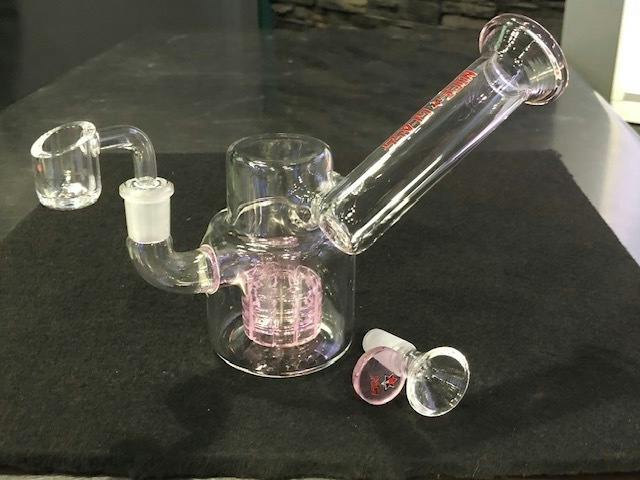 Nice Glass 2-n-1 Pink Shower Head Bubbler"