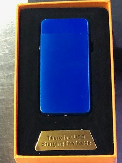 Electronic USB Lighter Blue Satin