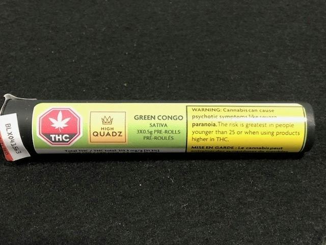 High Quadz - Green Congo 3 x 0.5g Pre-Rolls
