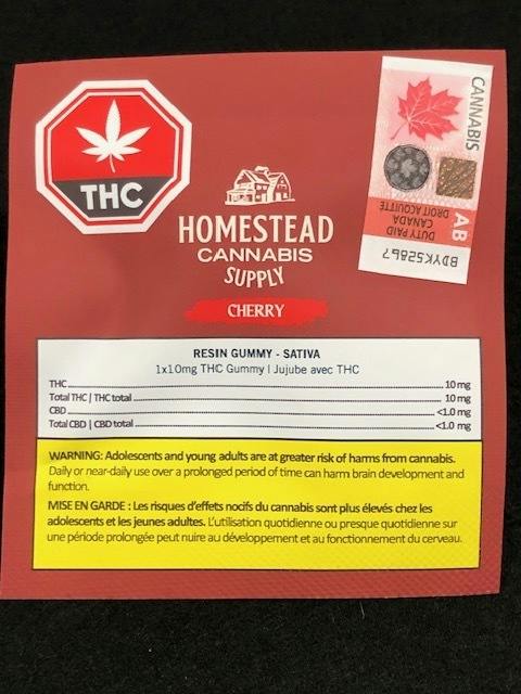 Homestead - Cherry Sativa 1 x 10mg Soft Chew
