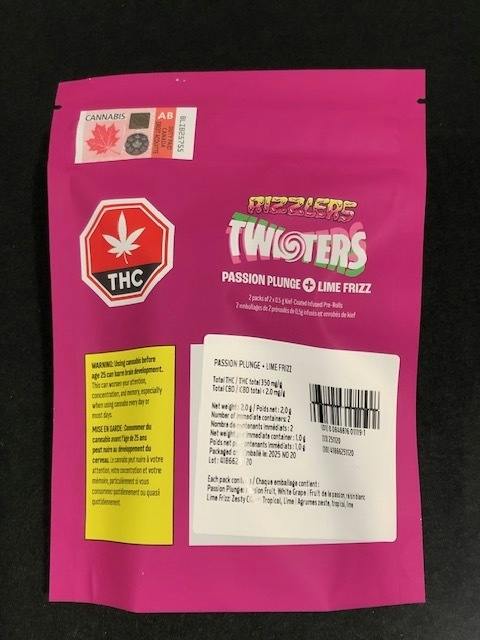 RIZZLERS - Lime FRizz + Passion Plunge 4 x 0.5g Kief Coated Infused Pre-Rolls