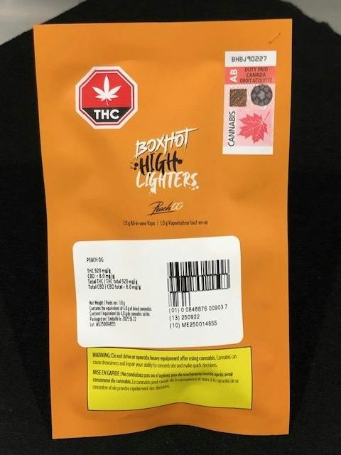 BOXHOT - BOXHOT Highlighter Peach OG 1g Disposable Vape