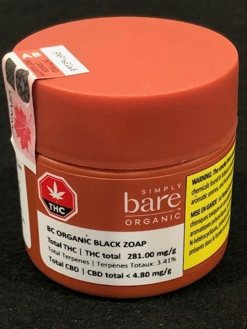 Simply Bare - BC Organic Black Zoap 3.5g Dried Flower