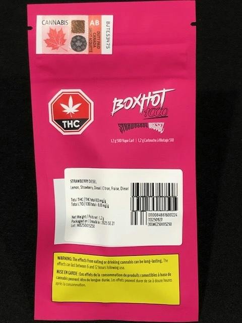 BOXHOT - BOXHOT Strawberry Diesel 1.2g Prefilled Vape Cartridge