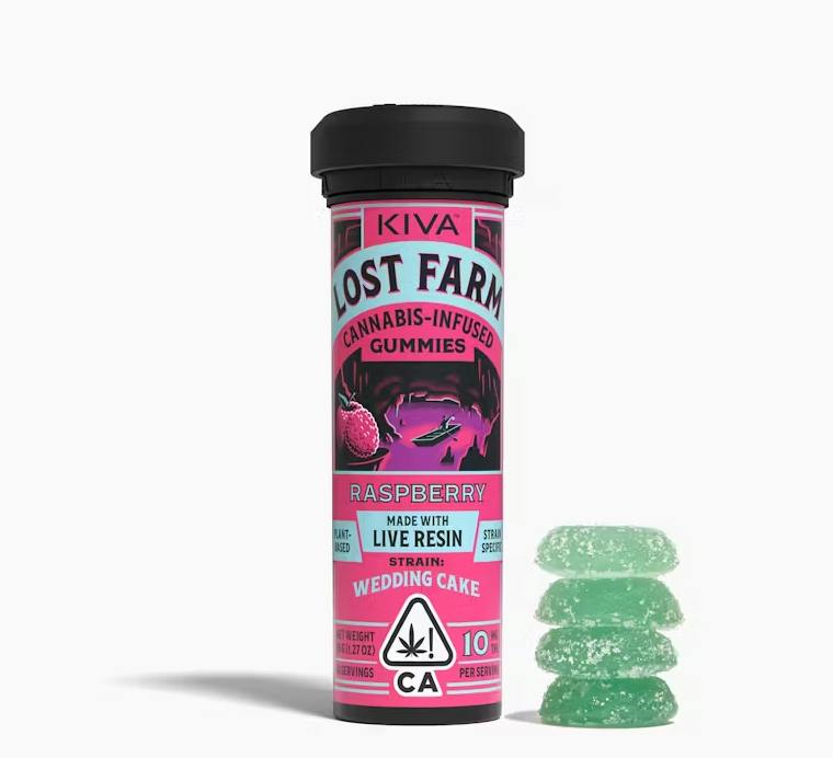 Raspberry 'Wedding Cake' Live Resin Gummies | 100mg | 10ct | 10mg/ea