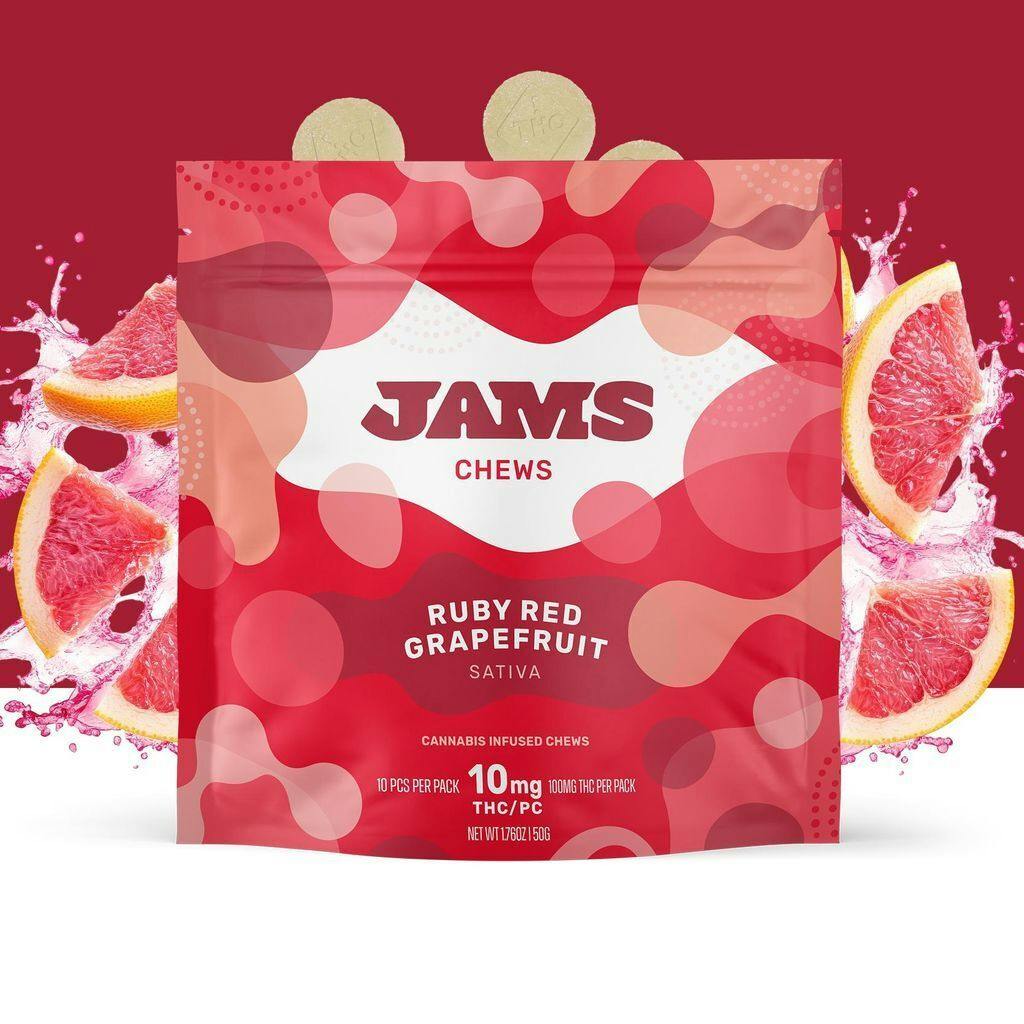 JAMS Ruby Red Grapefruit Classic Fruit Chew [10mg] 10-Pack