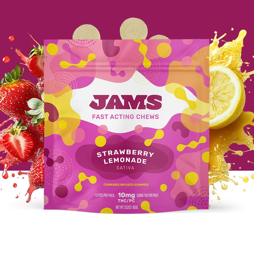 JAMS Strawberry Lemonade Fast-Acting Fruit Chew 10mg ea | 10-Pack