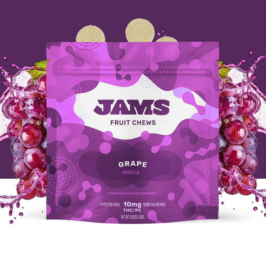 JAMS Grape Fruit Chew 10mg ea | 10-Pack