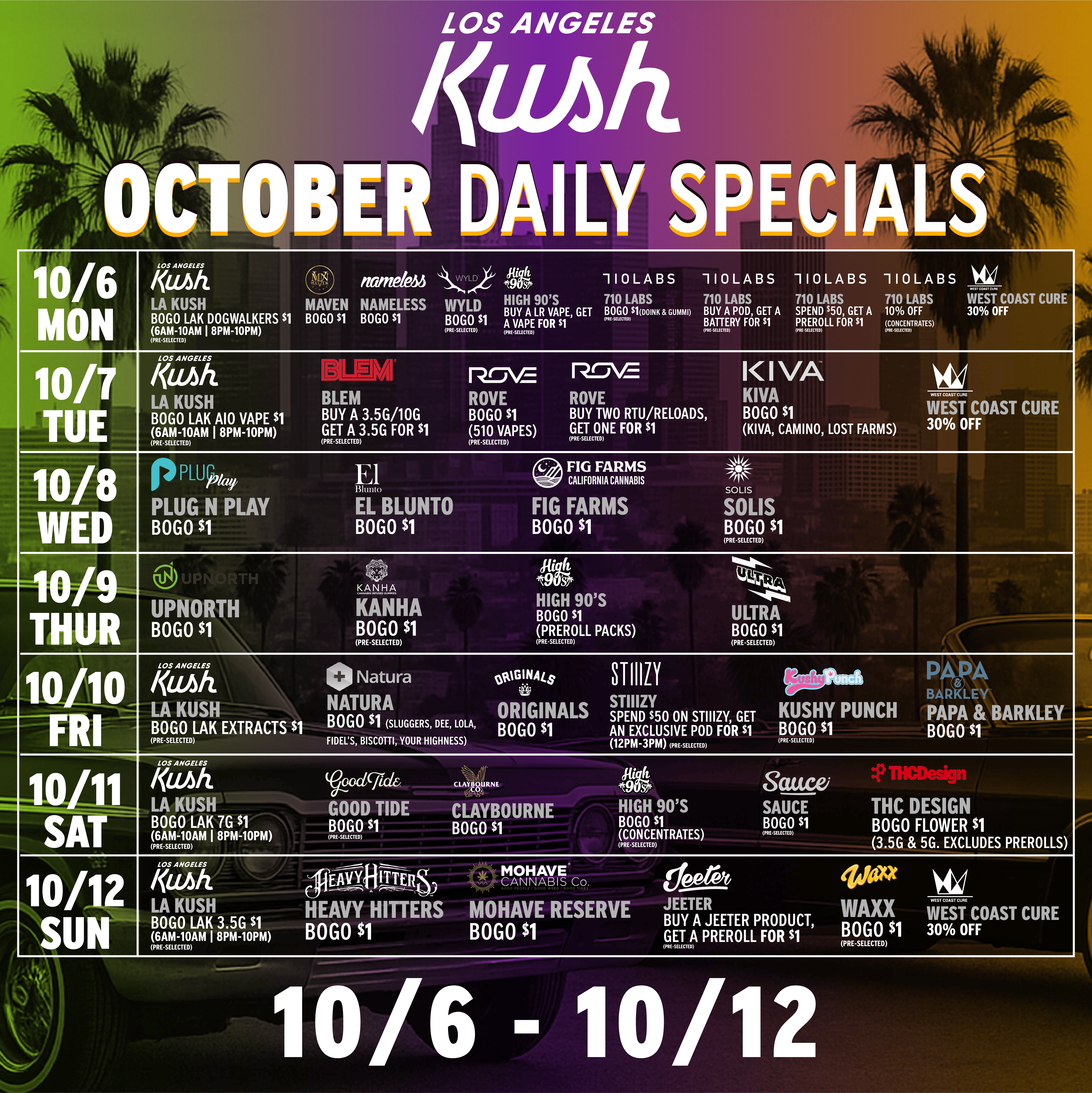 Los Angeles Kush: 420 Weekend Deals