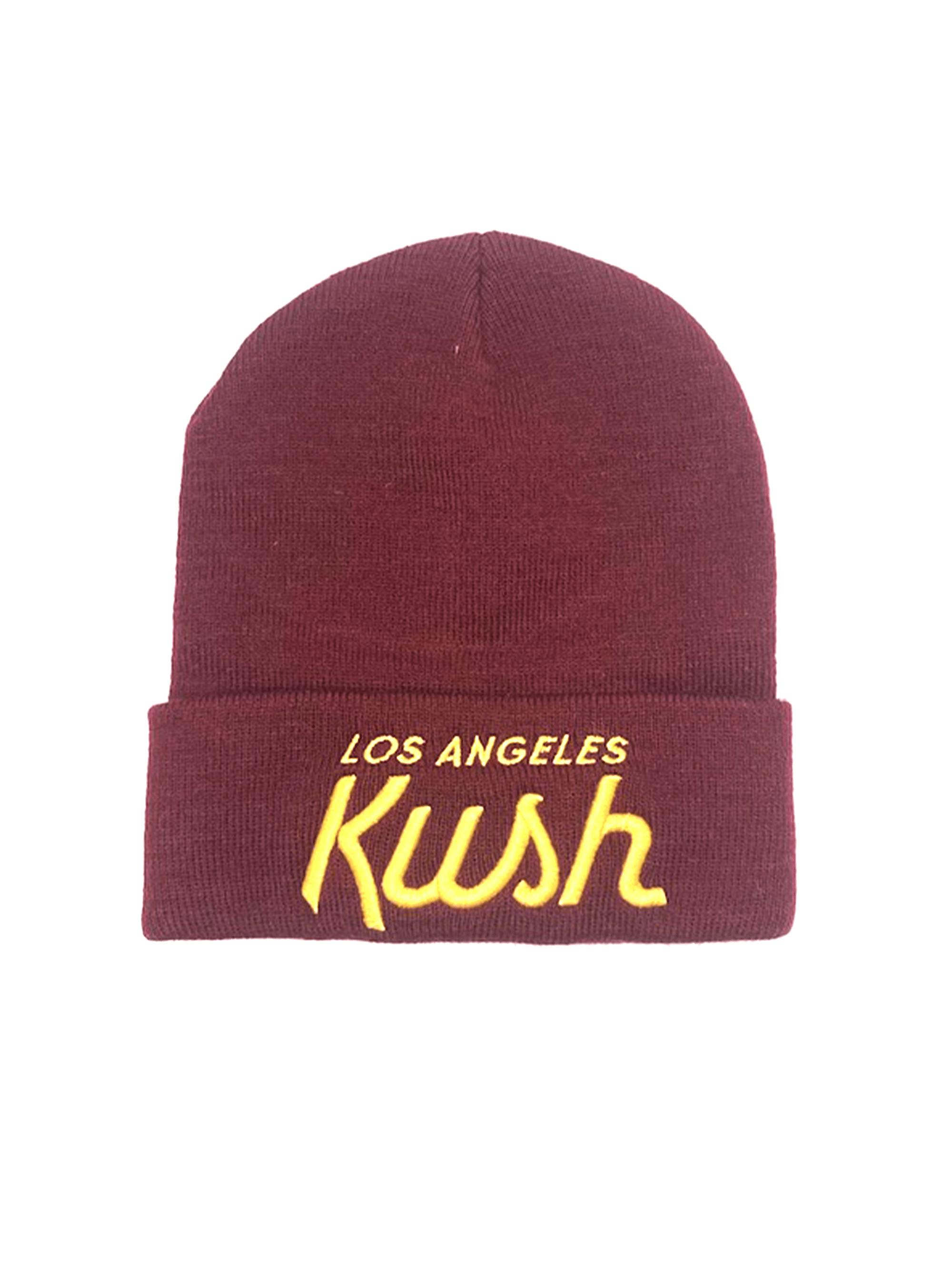 Los Angeles Kush - Burgundy Beanie w/ Gold Sig