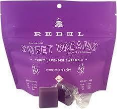 Rebel {Rozzie} Honey Lavender Caramels 20pc 100mg THC & 50mg CBN+CBD
