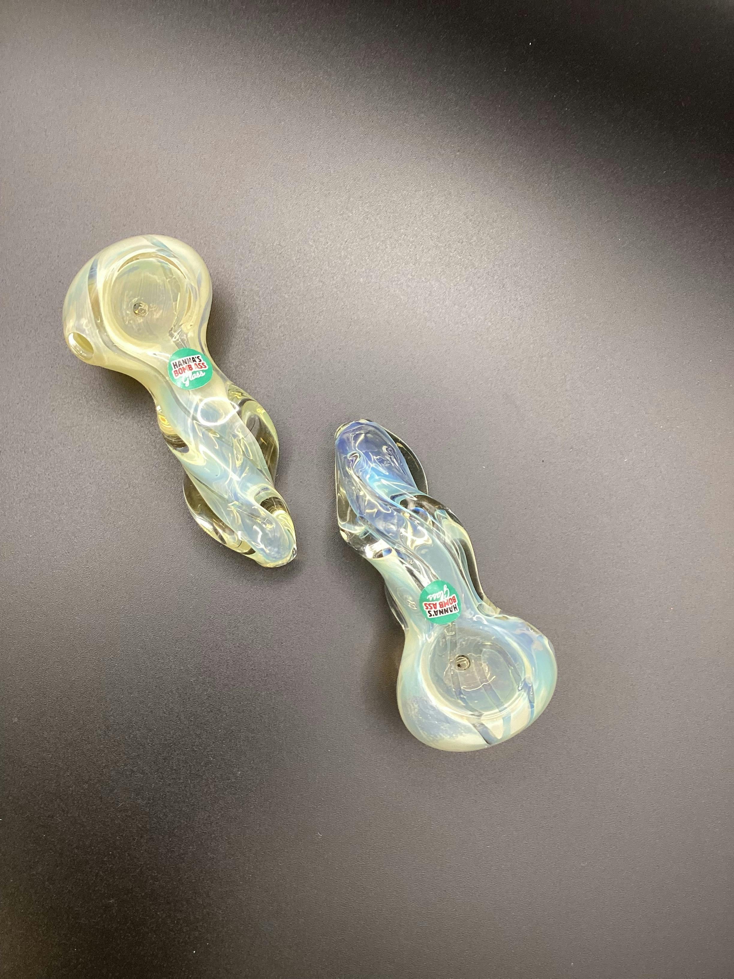 Hanna's Bomb Ass Glass - 3.5" Fumed Glass w/ Twisted neck