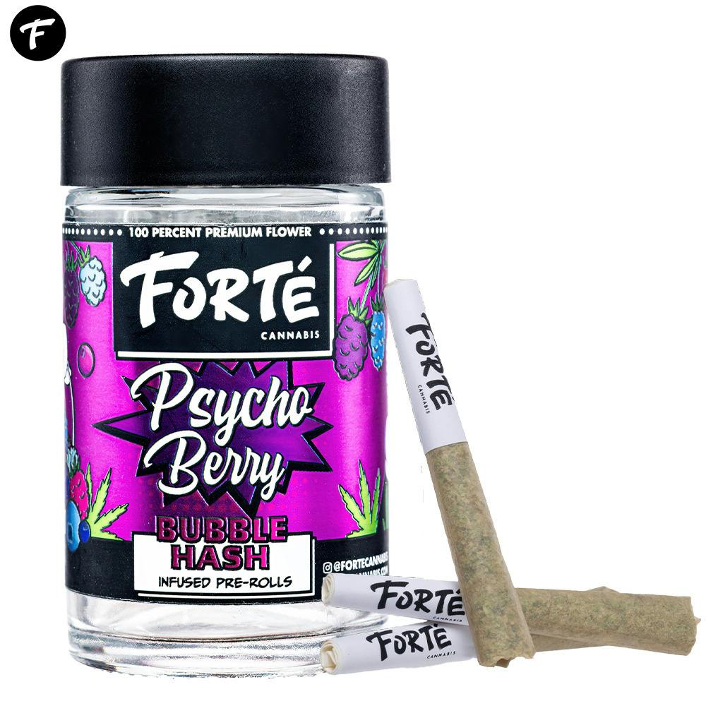 Psycho Berry 5 Pack (2.5g Total) Bubble Hash X Diamond Sugar Infused Pre-rolls