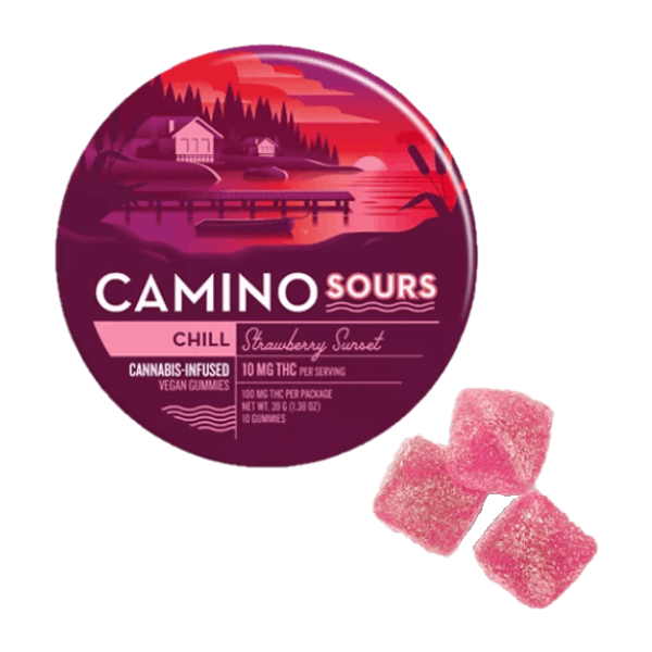 Chill | Strawberry Sunset Sours Gummies | 100mg | 10ct | 10mg/ea