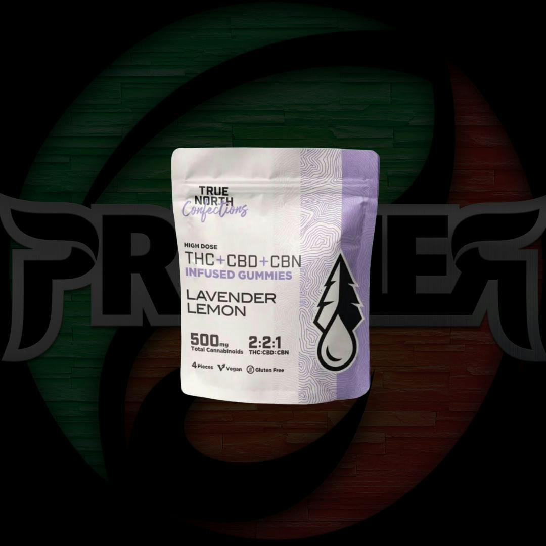 True North Effects Gummies 2:2:1 THC/CBD/CBN 200mg Lavender Lemon