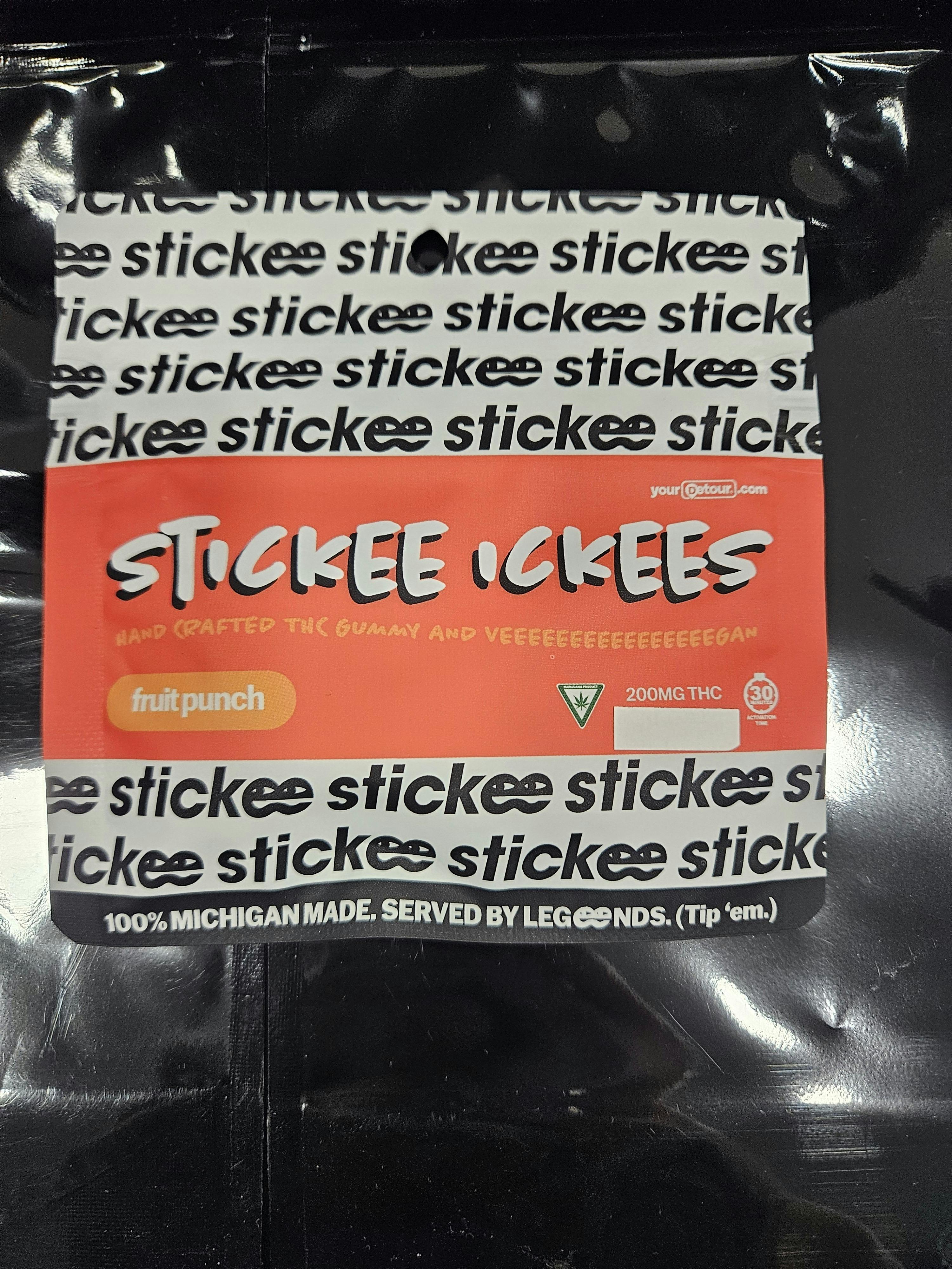 Stickee-Ickees Gummies 200mg Fruit Punch