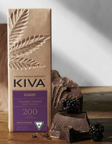 Kiva - Dark Chocolate Blackberry - 200mg Chocolate Bar