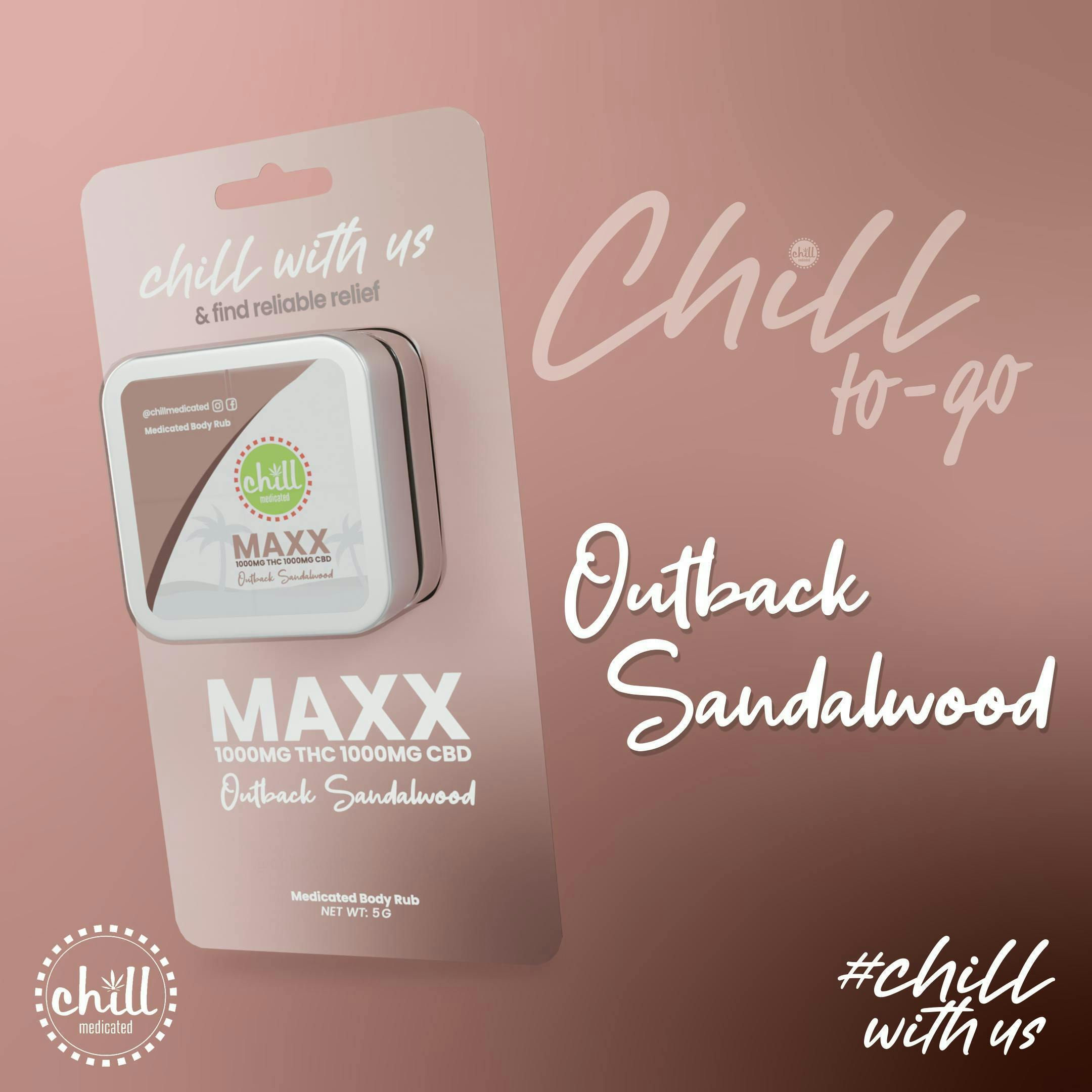 Au To Go Maxx Medicated Body Rub Outback Sandalwood