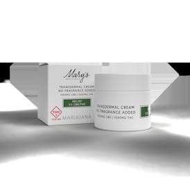 Transdermal Cream 1:1 Relief Fragrance Free (1000mg)