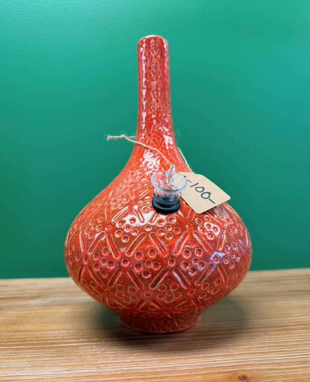 Green Piece | Orange Vase Bong | Glass
