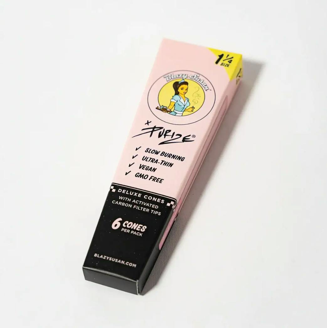 Blazy Susan | Cones with Purize Activated Carbon Filters | 1 1/4 | 6 PK | Pink at Farmer's Cannabis Co.