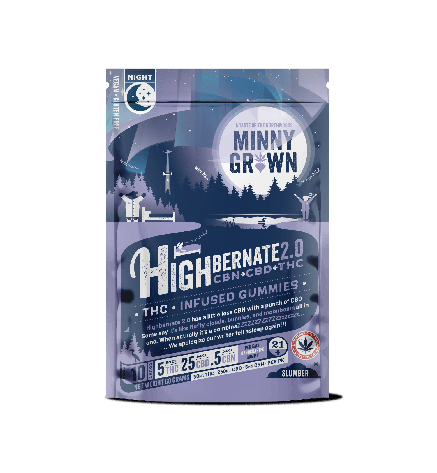 Minny Grown | Nighttime Gummies - Highbernate 2.0 - Blackberry | 10ct at Farmer's Cannabis Co.
