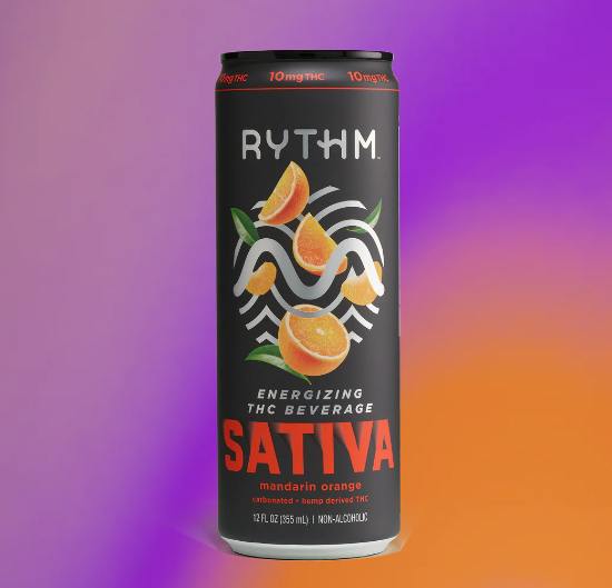 RYTHM | Sativa THC Beverage - Mandarin Orange | 12oz | 4 pack