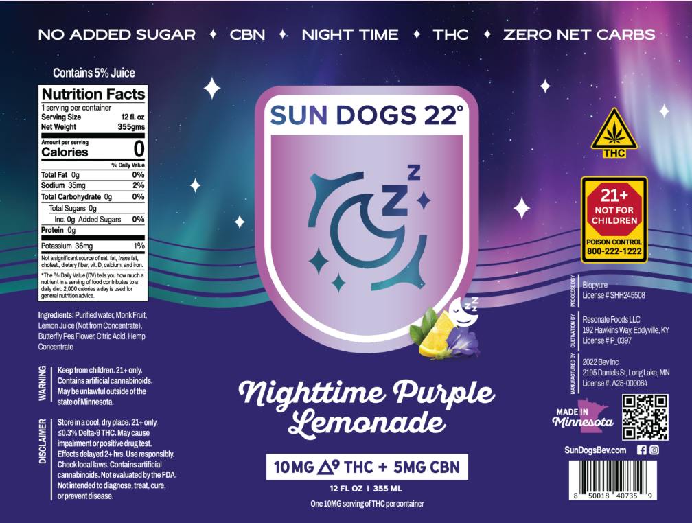 Sun Dogs | Nighttime Purple Lemonade | 12oz