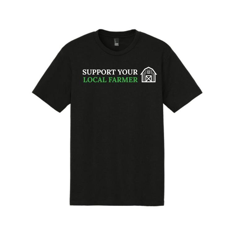 Farmer's Black Tee | Support Your Local Farmer | Large