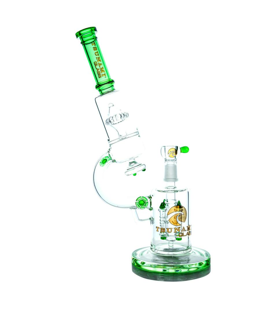TSUNAMI | 14" Water Pipe| Microscope | Green
