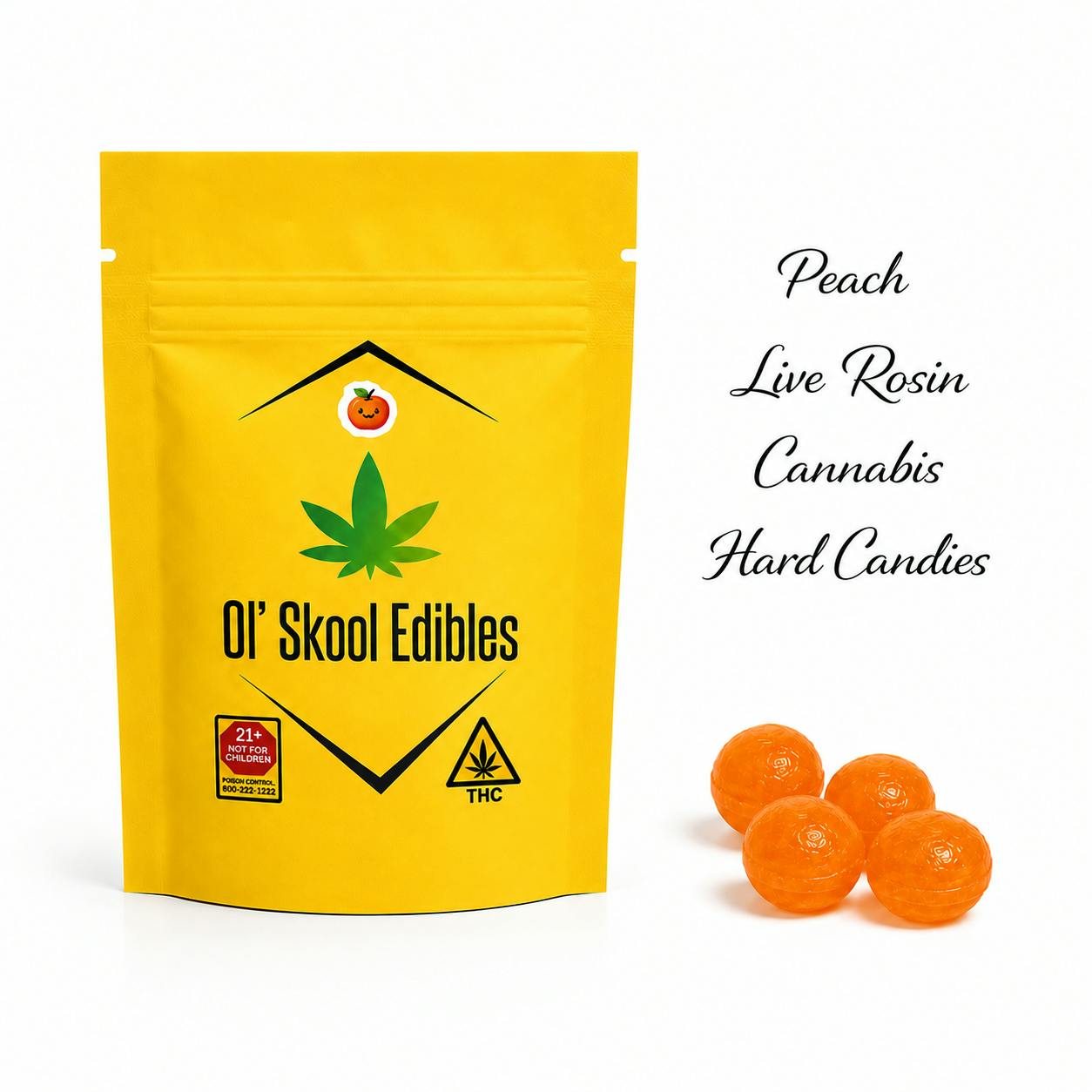 Ol' Skool | Peach Jolly Drop | 5mg THC | 10ct