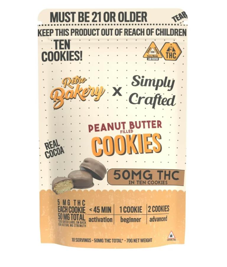 Retro Bakery | Chocolate Covered Mini Peanut Butter Cookies | 5mg THC at Farmer's Cannabis Co.