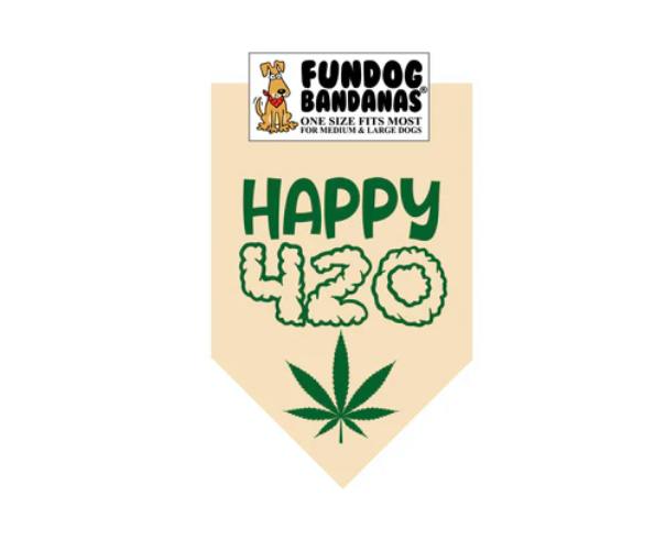 PET BANDANA | HAPPY 420 | ONE SIZE